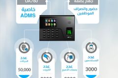 جهاز بصمة ZKTECO UA760 لو مؤسسة أو مصنع أو شركة أو أى نشاط وعندك موظفين ومحتاج تعرف وتحدد مواعيد الحضور والانصراف